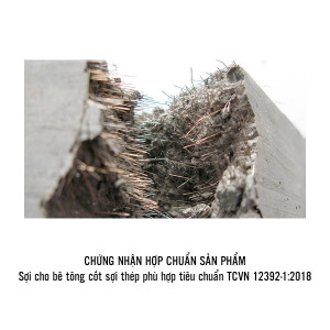 Chứng nhận hợp chuẩn sản phẩm Sợi cho bê tông cốt sợi thép phù hợp tiêu chuẩn TCVN 12392-1:2018     