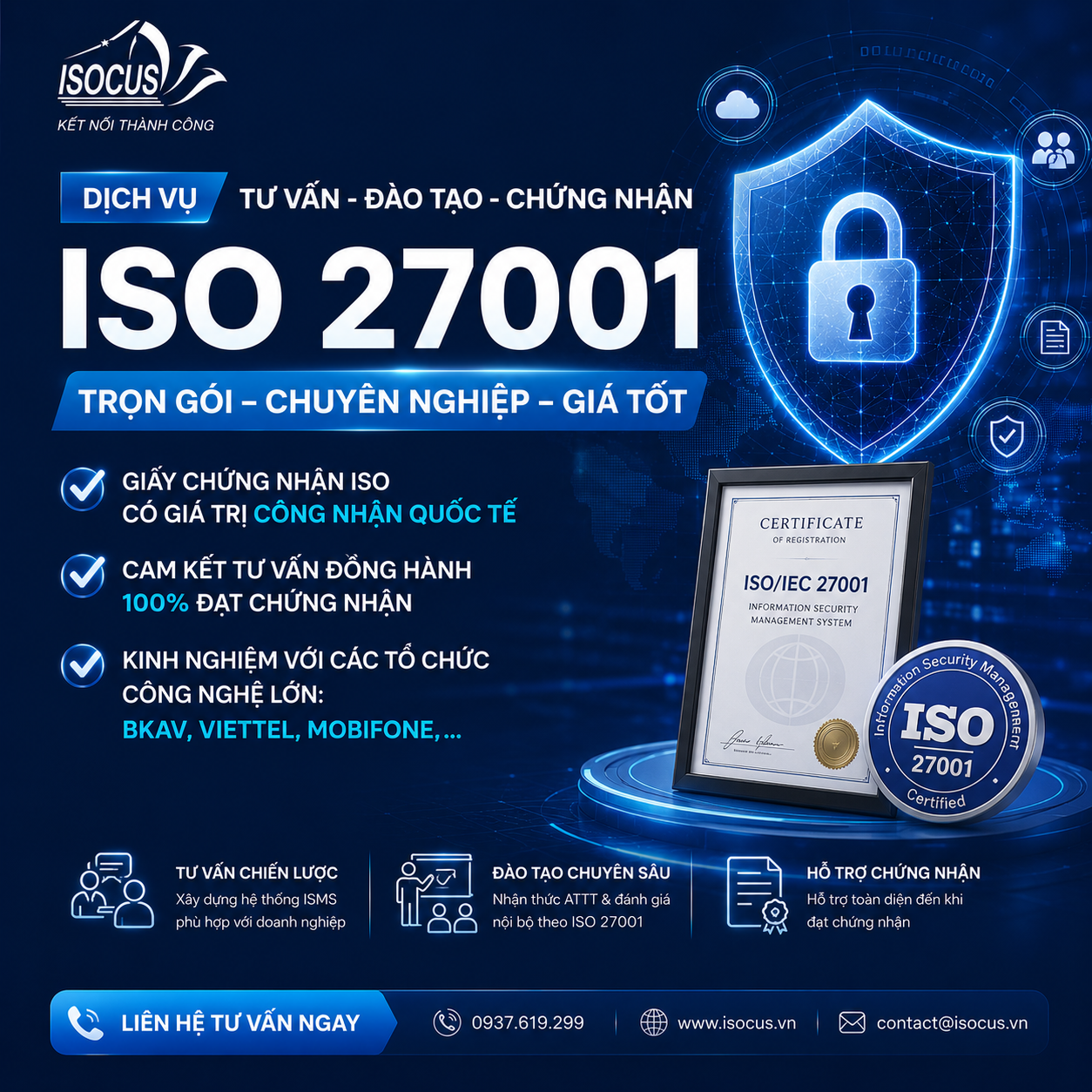 Dịch vụ Tư vấn ISO 27001 - Chứng nhận ISO 27001 | Uy Tín - Giá Tốt - Chuyên Gia Giàu Kinh Nghiệm