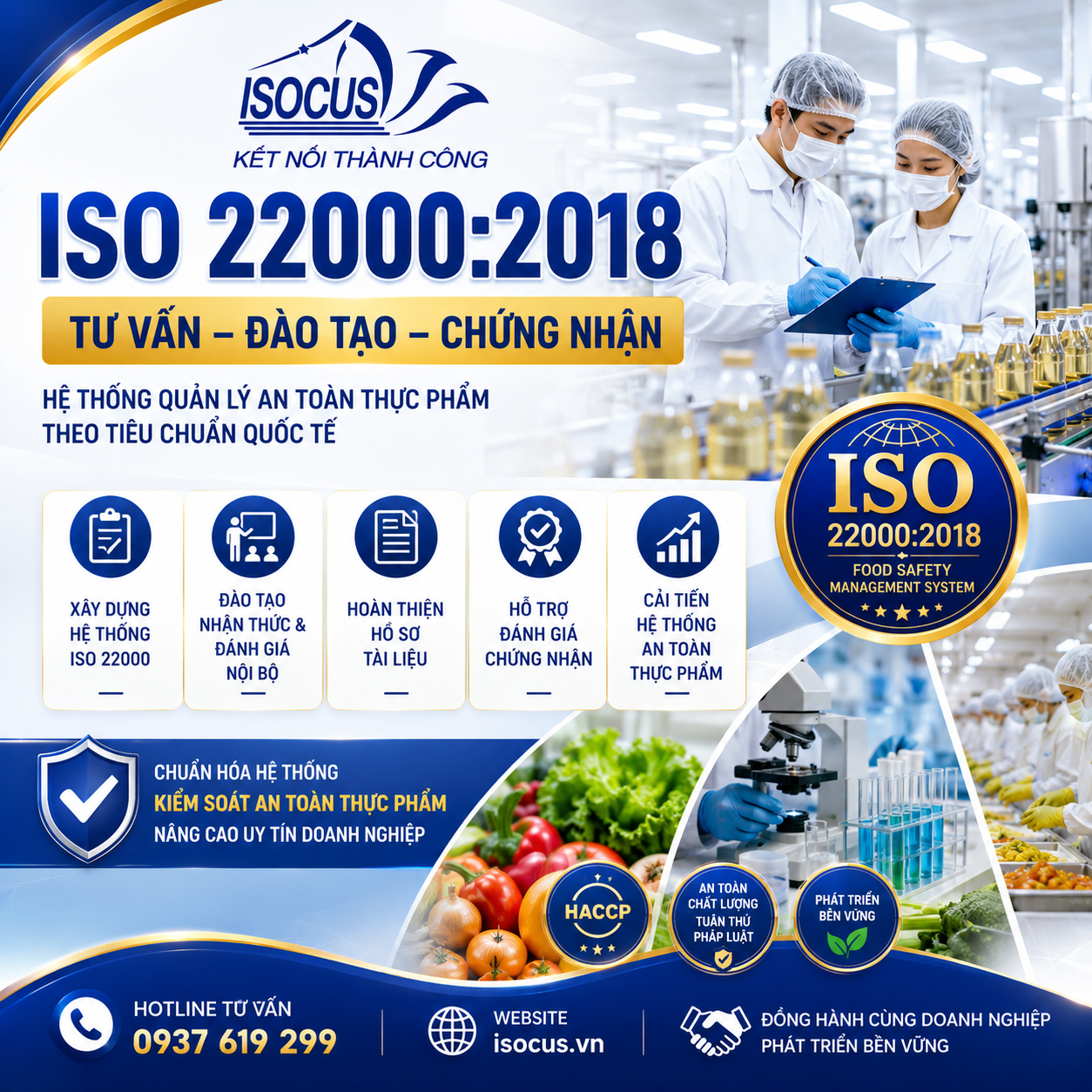 Dịch Vụ Tư Vấn Đạt Giấy Chứng Nhận Hệ Thống Quản Lý An Toàn Thực Phẩm ISO 22000:2018