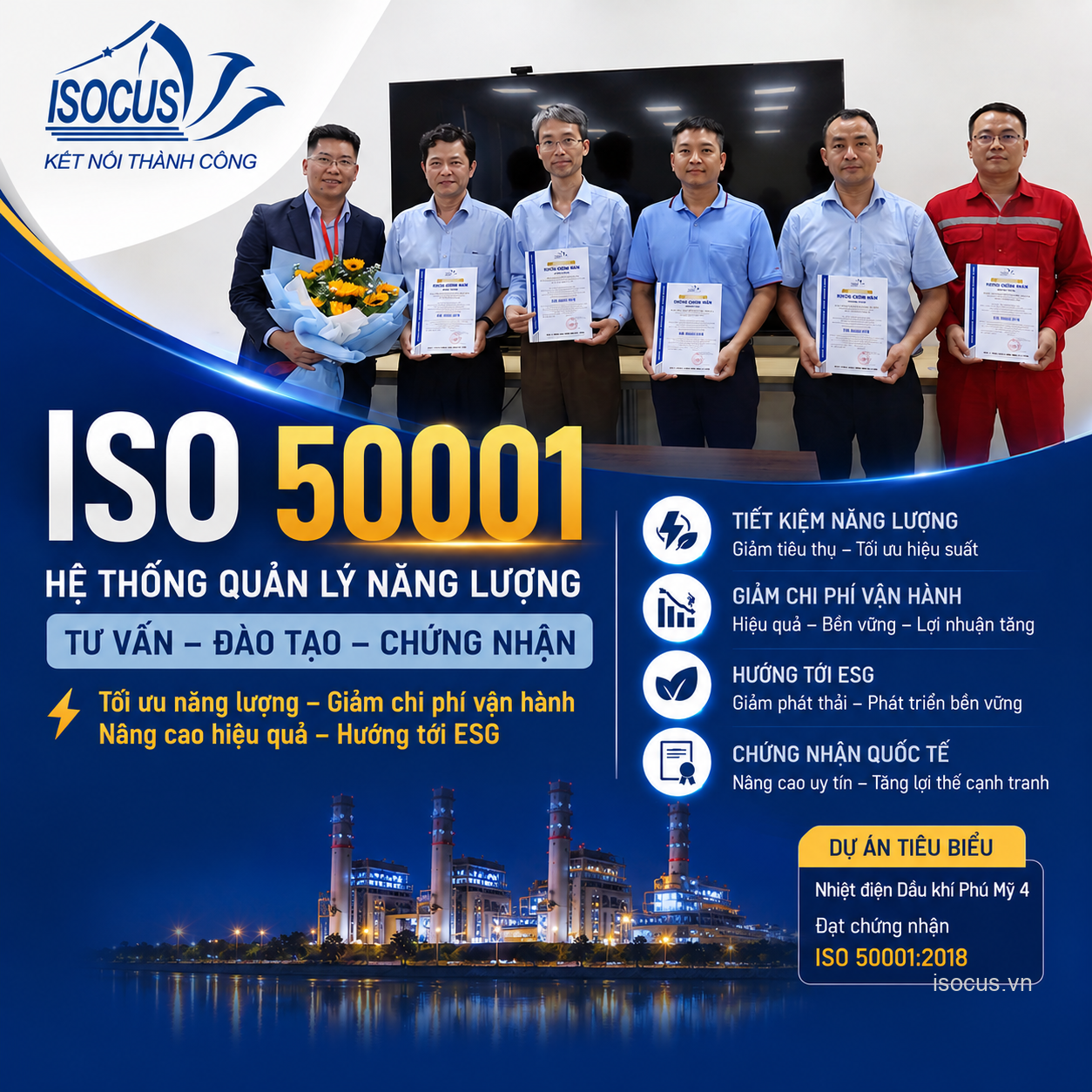 Tư Vấn - Đào Tạo - Chứng Nhận Hệ Thống Quản Lý Năng Lượng ISO 50001 | Chuyên Nghiệp - Uy Tín - Giá Tốt | ISOCUS.VN